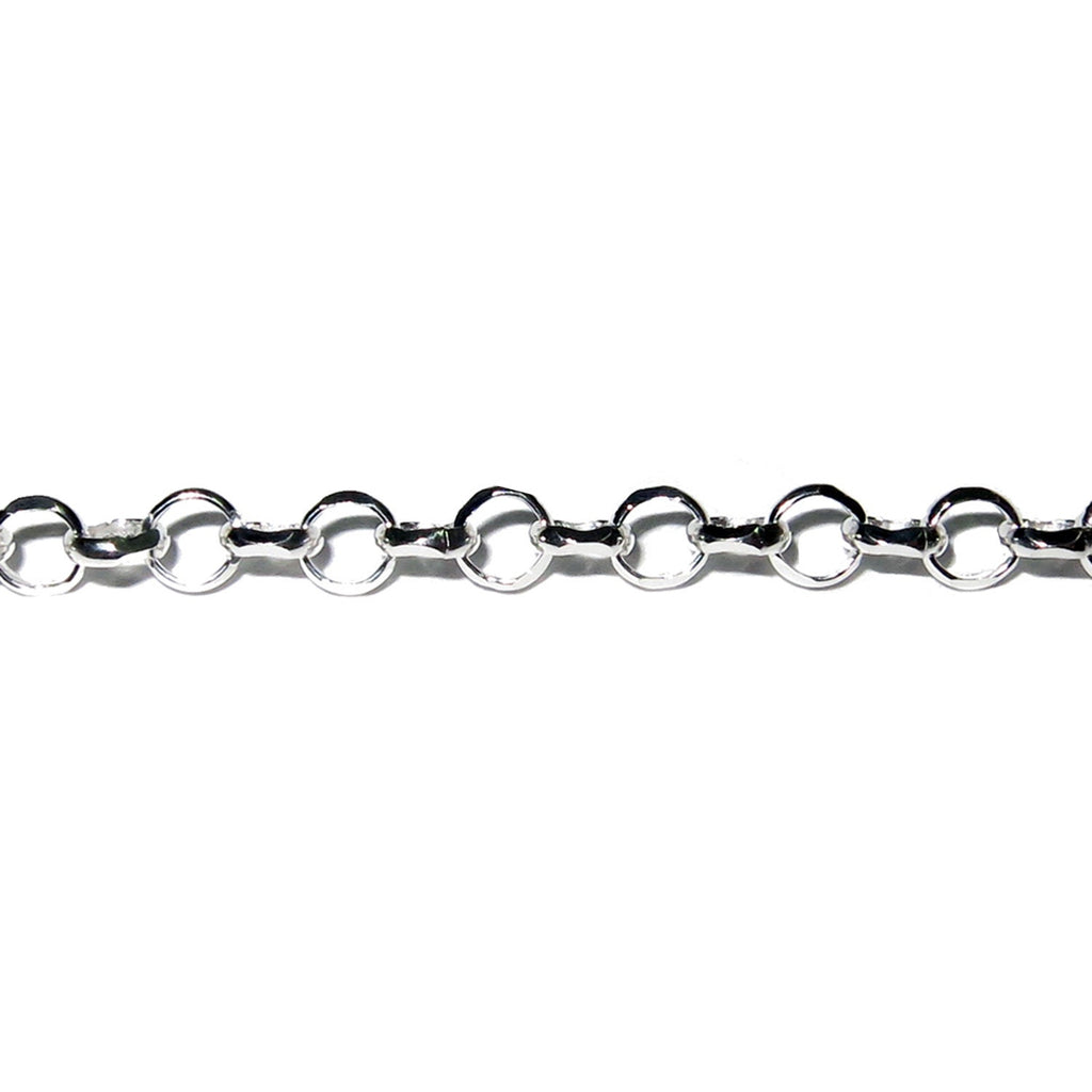 3.3 mm 925 Sterling Silver rolo cable chain, silver rolo chain, shiny chain, Jewelry making, sterling silver chain - 1 Ft (30 cm)