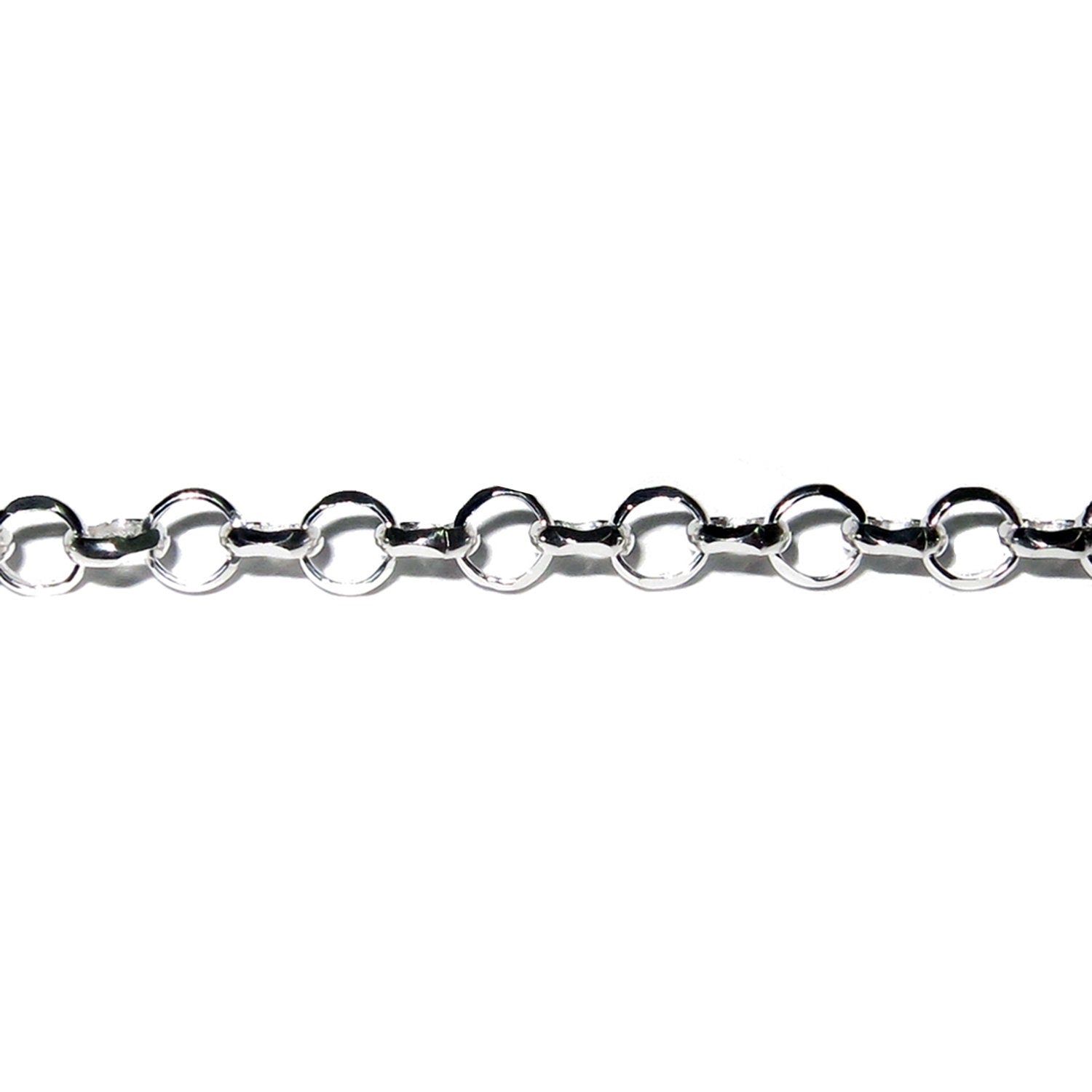 3.3 mm 925 Sterling Silver rolo cable chain, silver rolo chain, shiny chain, Jewelry making, sterling silver chain - 1 Ft (30 cm)