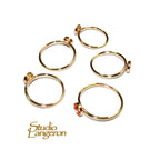 14K Yellow solid gold blank ring with bezel cup 5mm size 4 - 11, Base ring, Solid gold ring, bezel cup, Jewelry making, Setting - 1 piece