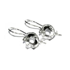 925 sterling silver blank earrings with bezel cup size 6 - 16mm, model 3332, Jewelry making, Setting, base earrings - 1 pair (2 pieсes)
