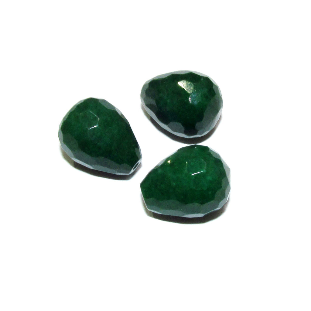 Natural African emerald Teardrop faceted half drilled Beads size 16x12 mm, Natural emerald, Half Drilled Beads, Jewelry making - 1 piece