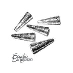 925 Sterling silver Bead Cones, Beading cones, Cones, Sterling silver, Jewelry making, Lariat, End caps, Silver cone - 1 pair (2 piece)