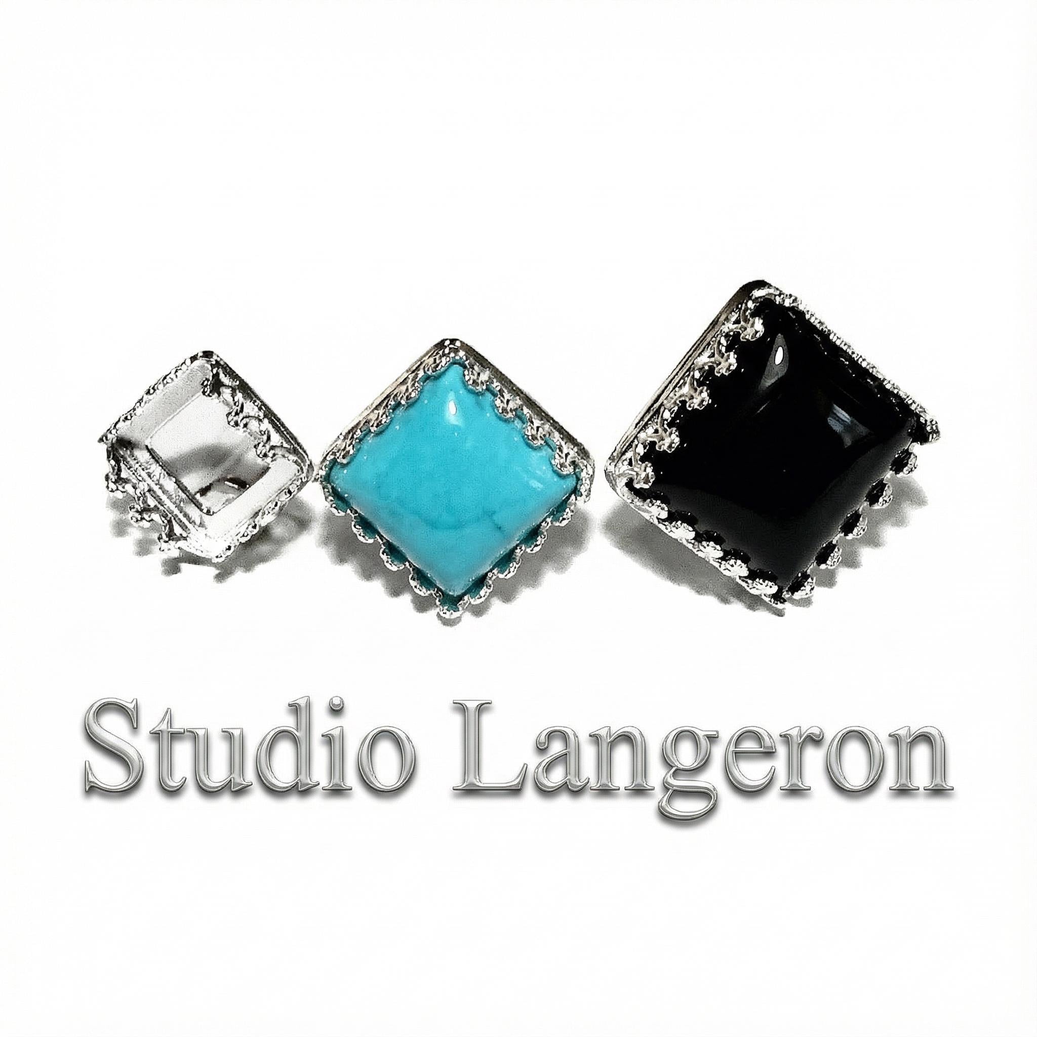 925 Sterling Silver Blank earrings size 8x8, 10x10, 12x12 mm, square Bezel cup, Jewelry making, Setting, Base Earrings - 1 pair (2 pieces)
