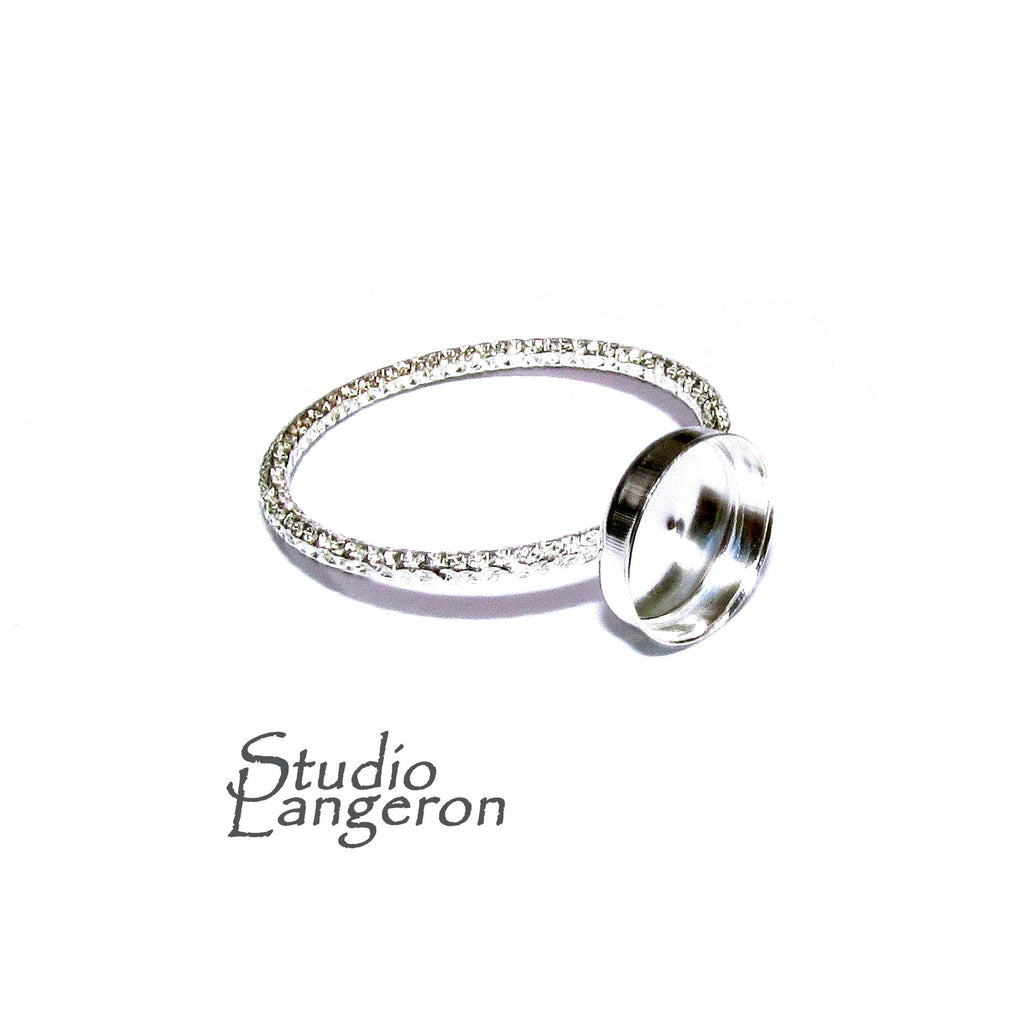 925 sterling silver blank ring with bezel cup 7mm size 4 - 11, silver ring, bezel cup, base ring, Jewelry making, Setting Ring - 1 piece