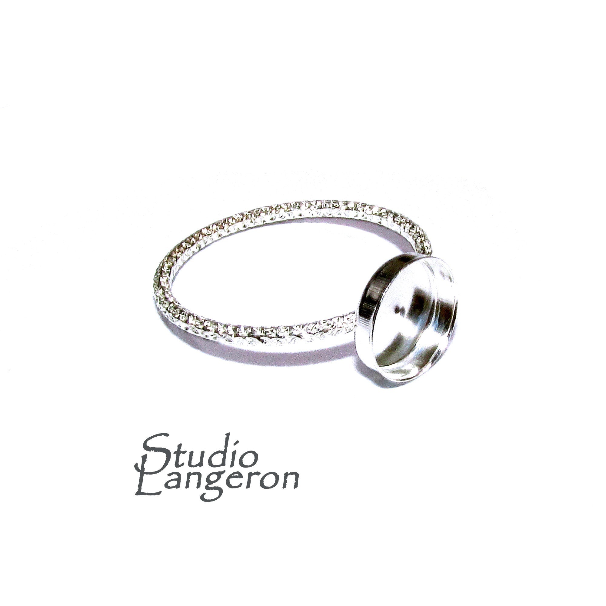 925 sterling silver blank ring with bezel cup 7mm size 4 - 11, silver ring, bezel cup, base ring, Jewelry making, Setting Ring - 1 piece