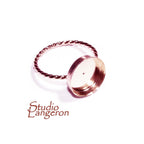14K Rose gold filled twisted blank ring with bezel cup 12mm size 4, 5, 6, 7, 8, 9, 10, 11 Jewelry making, Mounting ring, bezel cup - 1 piece