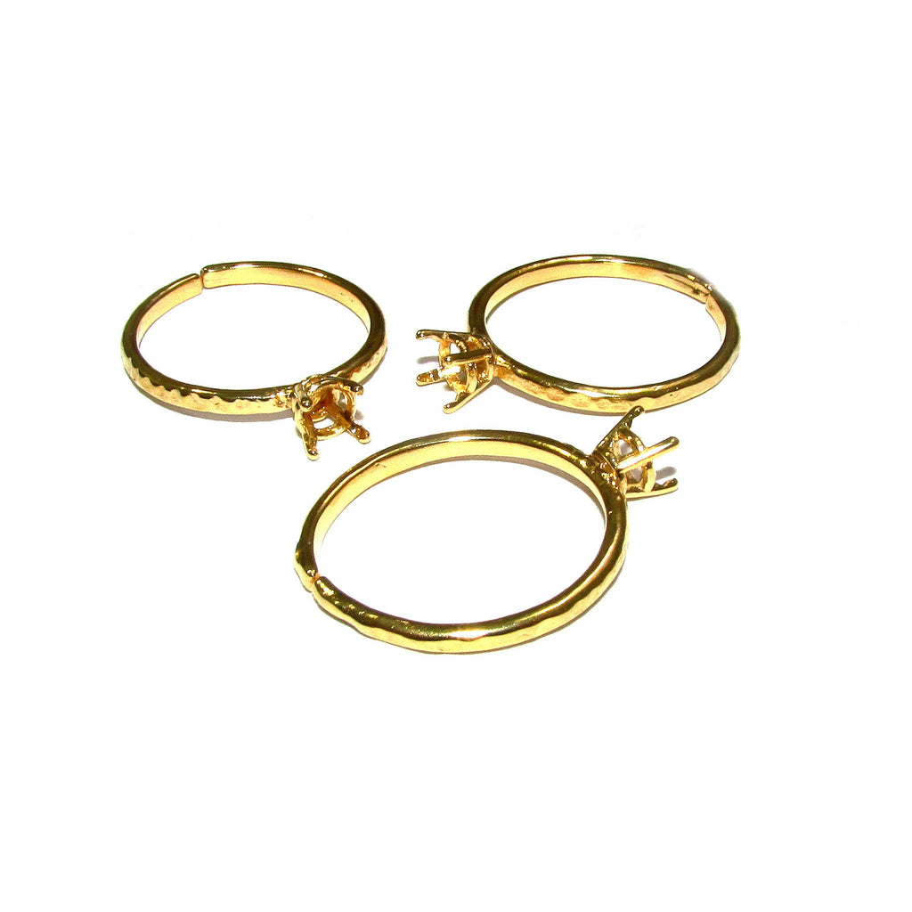 14K Yellow gold filled open blank ring with 4-prong setting 4.0 mm, Base ring, ring gold filled, Jewelry making, Setting, Mounting - 1 piece