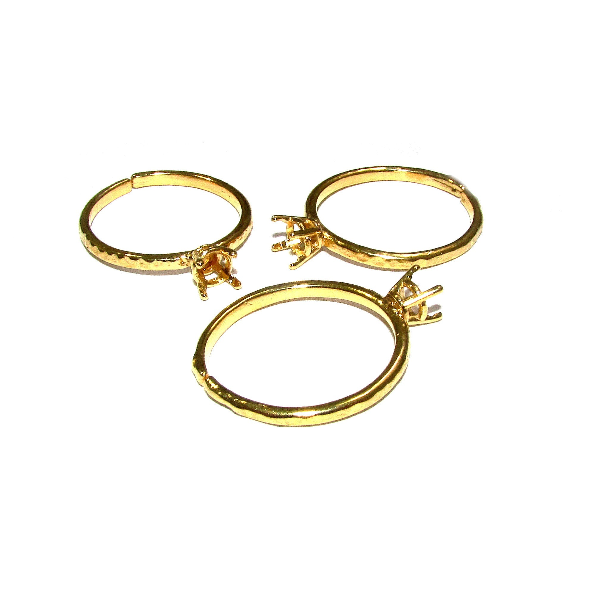 14K Yellow gold filled open blank ring with 4-prong setting 4.0 mm, Base ring, ring gold filled, Jewelry making, Setting, Mounting - 1 piece