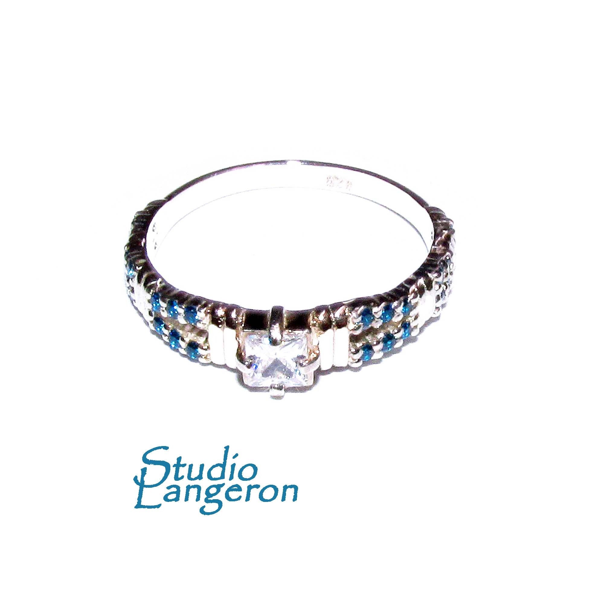 Blue topaz ring 925 sterling silver size 6, Handmade ring, single copy, sterling silver, Blue topaz ring, silver ring, gemstone