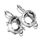925 sterling silver blank earrings with bezel cup and closet ring size 8 - 14mm, model 1231H, Jewelry making, Setting - 1 pair (2 pieсes)