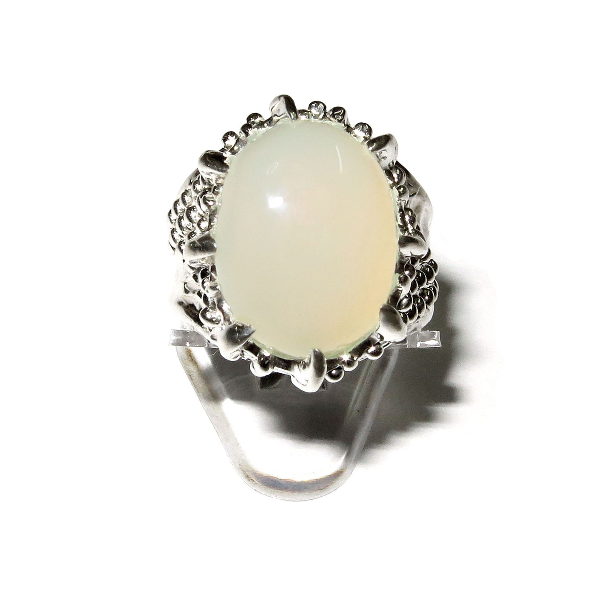 Statement Natural White opal ring 925 sterling silver size 8, Handmade ring, single copy, sterling silver, White opal, silver ring, gemstone