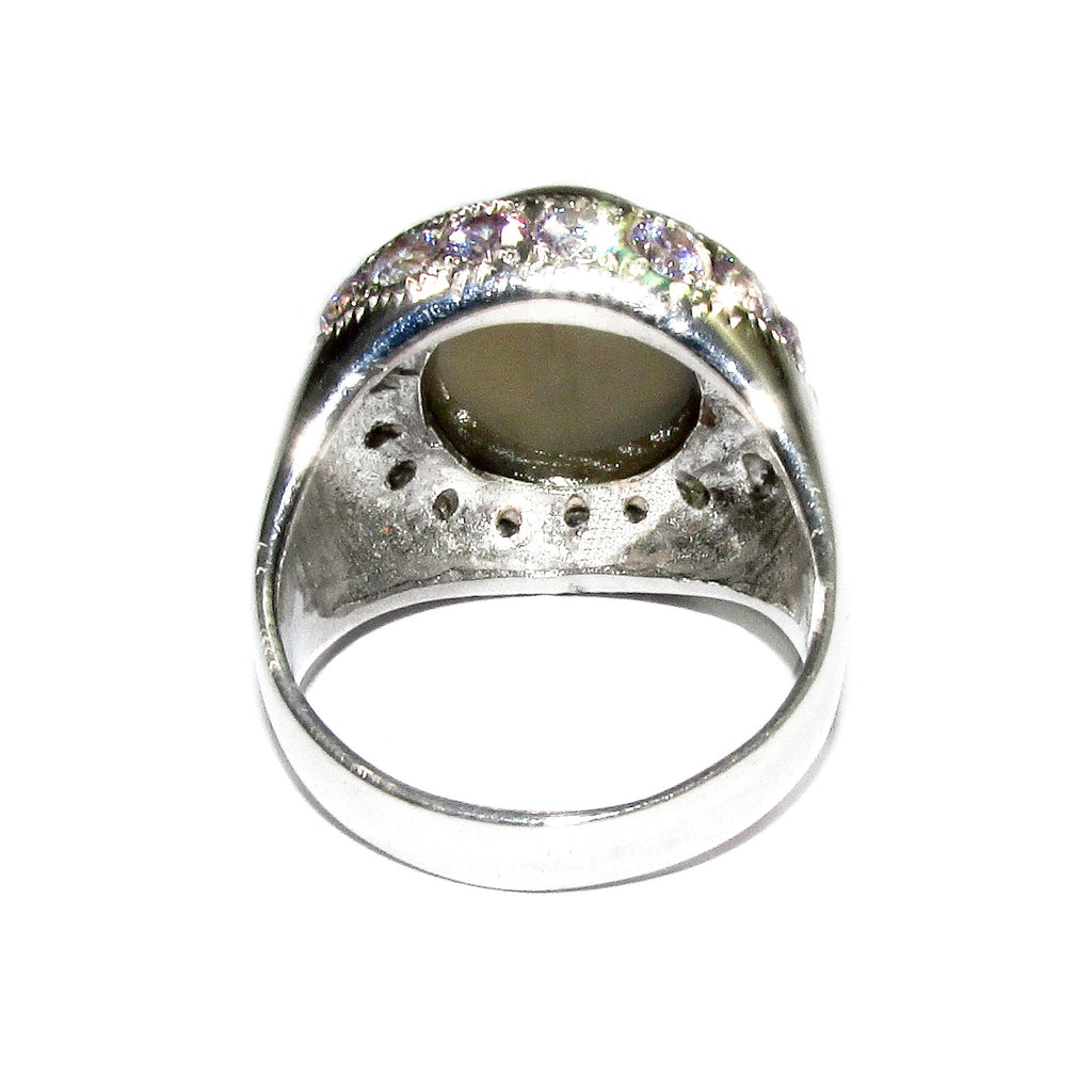 Statement moonstone ring 925 sterling silver size 8, Handmade ring, single copy, 925 sterling silver, Natural Gray moonstone, gemstone