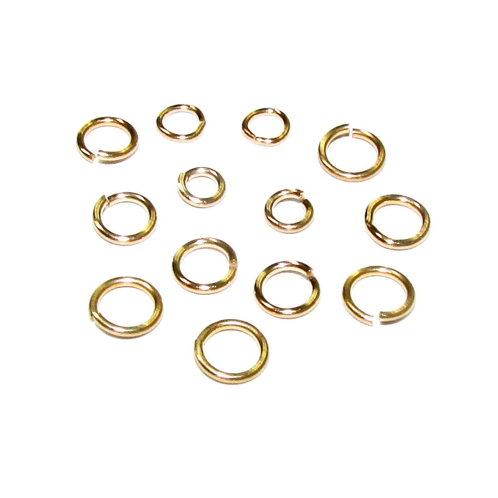 14K Solid gold Open jump ring size 0.5x2.5, 0.6x2, 0.6x3, 0.6x4, 0.6x4.5, 0.8x2.5mm, Jump ring, Open ring, Jewelry making - 1 piece