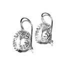 925 sterling silver blank earrings with bezel cup size 6 - 18mm, model 1023, Jewelry making, Setting, base earrings - 1 pair (2 pieсes)