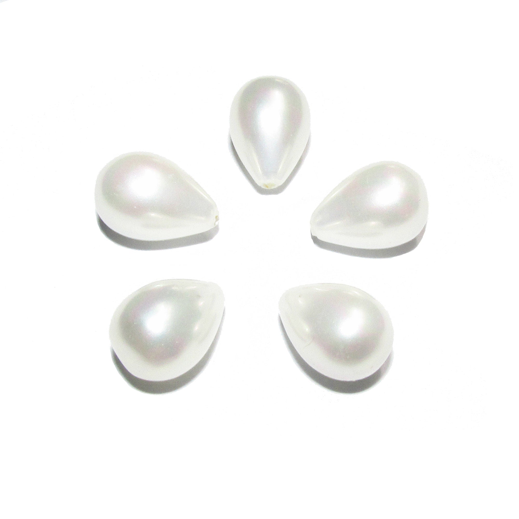 Natural Sea shell pearl Teardrop half drilled Beads size 11x7 mm, Natural shell pearl Matching Half Drilled Beads, Jewelry making - 1 piece