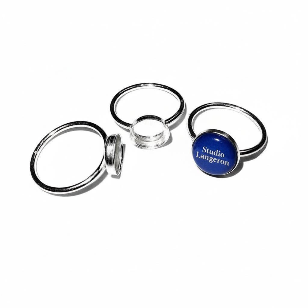925 sterling silver blank ring with bezel cup 8mm size 4, 5, 6, 7, 8, 9, 10, 11, silver ring, bezel cup, base ring, Jewelry making - 1 piece