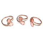 14K Rose gold filled open blank ring with bezel cups 6 mm for gluing, base ring, Gold filled, Jewelry making, 14K rose gold filled - 1 piece