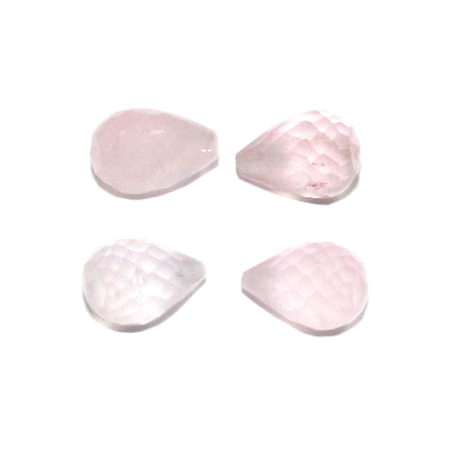 Natural Rose quartz Teardrop faceted Small Beads size 6x9 mm, Rose quartz Gemstone, Matched Half Drilled Beads, Jewelry making - 1 piece