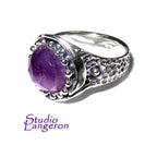 Amethyst ring 925 sterling silver, size 6 1/2, Handmade ring, single copy, Statement ring, Natural amethyst, silver ring, gemstone
