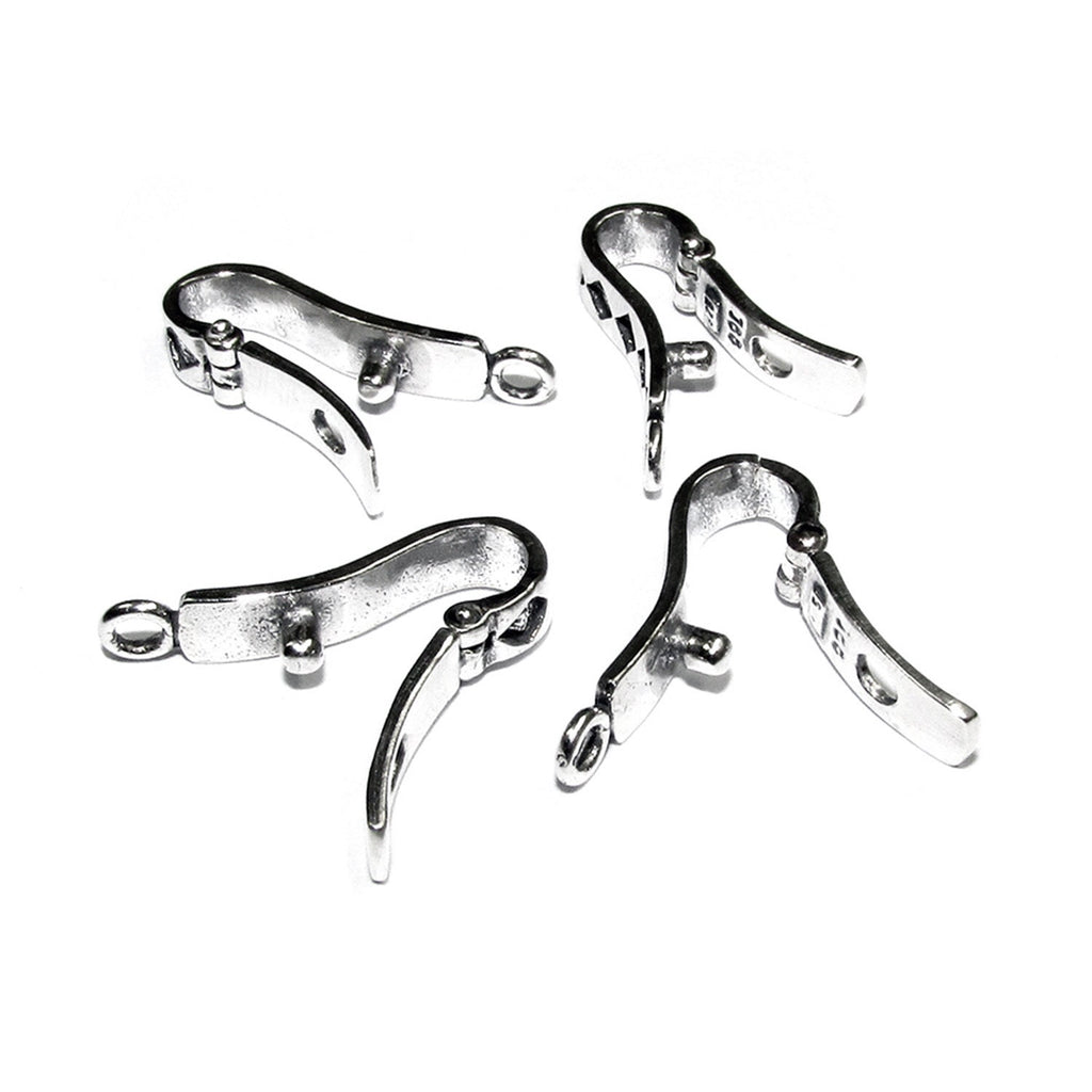 925 Sterling silver decorative Pendant Bails with button, Silver Bail, Bail silver, Bail finding, bail for pendant, Jewelry making - 1 piece