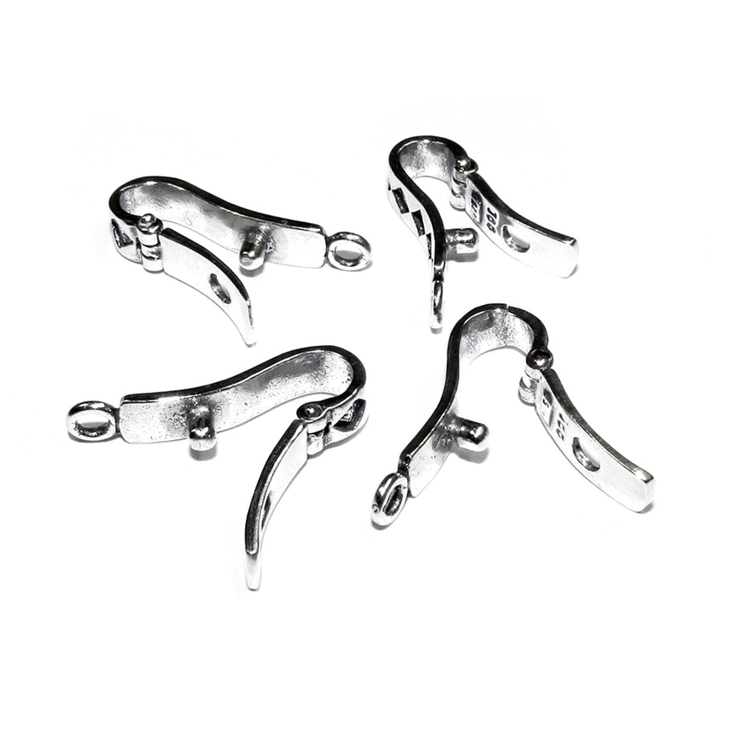925 Sterling silver decorative Pendant Bails with button, Silver Bail, Bail silver, Bail finding, bail for pendant, Jewelry making - 1 piece
