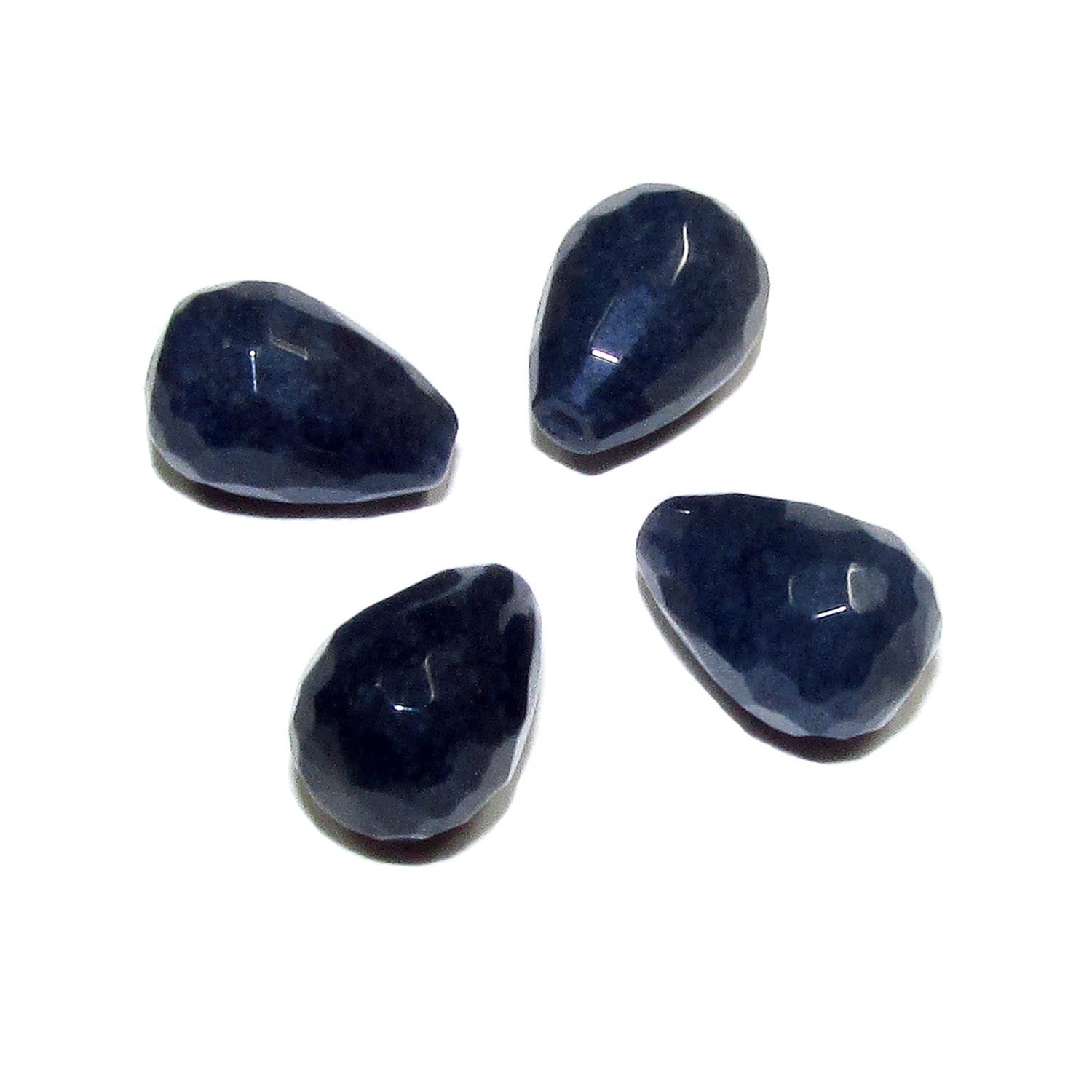 Natural African sapphire Teardrop faceted half drilled Beads size 12x8 mm, Natural sapphire, Half Drilled Beads, Jewelry making - 1 piece