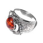 Madagascar Copal ring 925 sterling silver size 8 1/2, handmade ring, single copy, sterling silver, Madagascar Copal, silver ring, gemstone