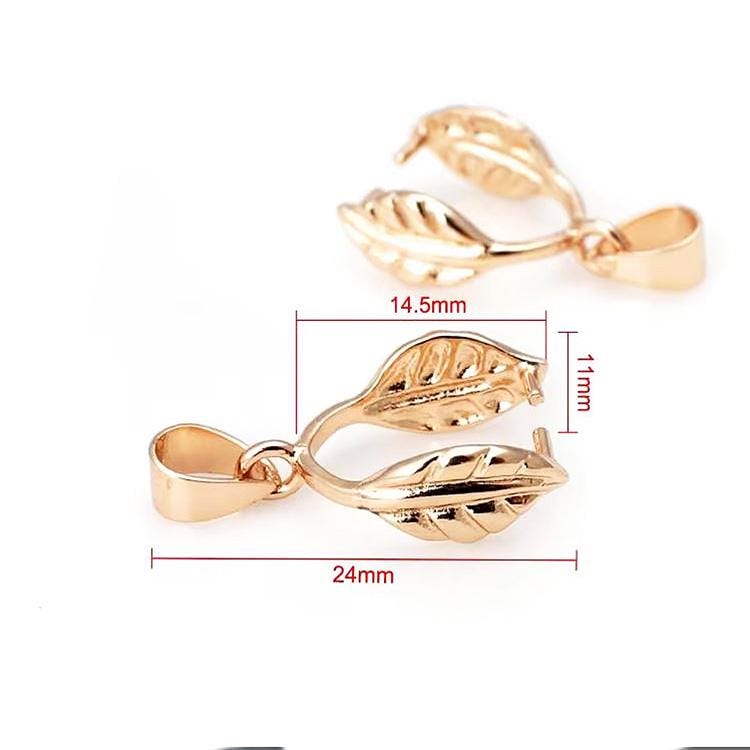 14K Yellow Gold Filled Decorative Large Pinch Pendant Bail size 24.0x11.0mm, Jewelry Making, Bail gold filled - 1 piece