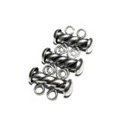 925 Sterling Silver Oxidized Twisted Tube Bar Clasp 2-Hole size 4.3x16 mm, Silver Clasps, Slide Clasps, Jewelry making, Tube clasp - 1 piece