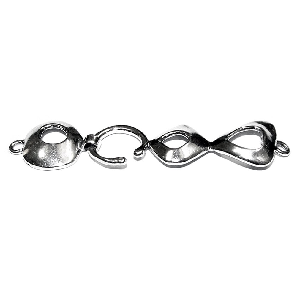 925 Sterling Silver Large Hook Eye Clasps size 6.0 cm, Silver clasp, Jewelry making, Hook eye clasp, Sterling silver, Large clasp - 1 piece