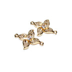 14K Gold filled connector with crystals 2.5x2.0 cm, gold filled link, Jewelry making, link connector - 1 piece