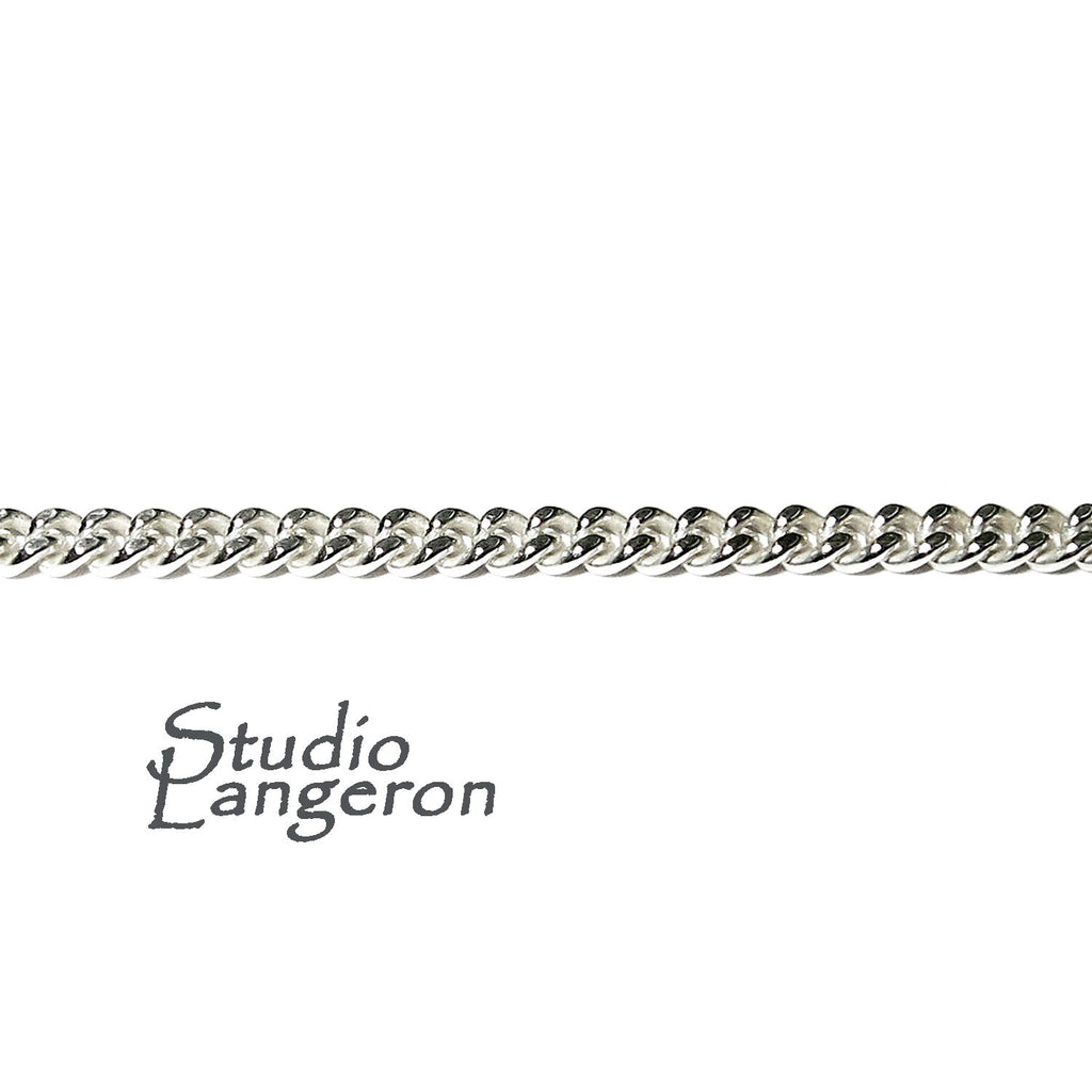 2.0 mm 925 Sterling Silver panzer chain, panzer chain, 925 silver shiny chain, silver chain, Jewelry making - 1 Ft (30 cm)