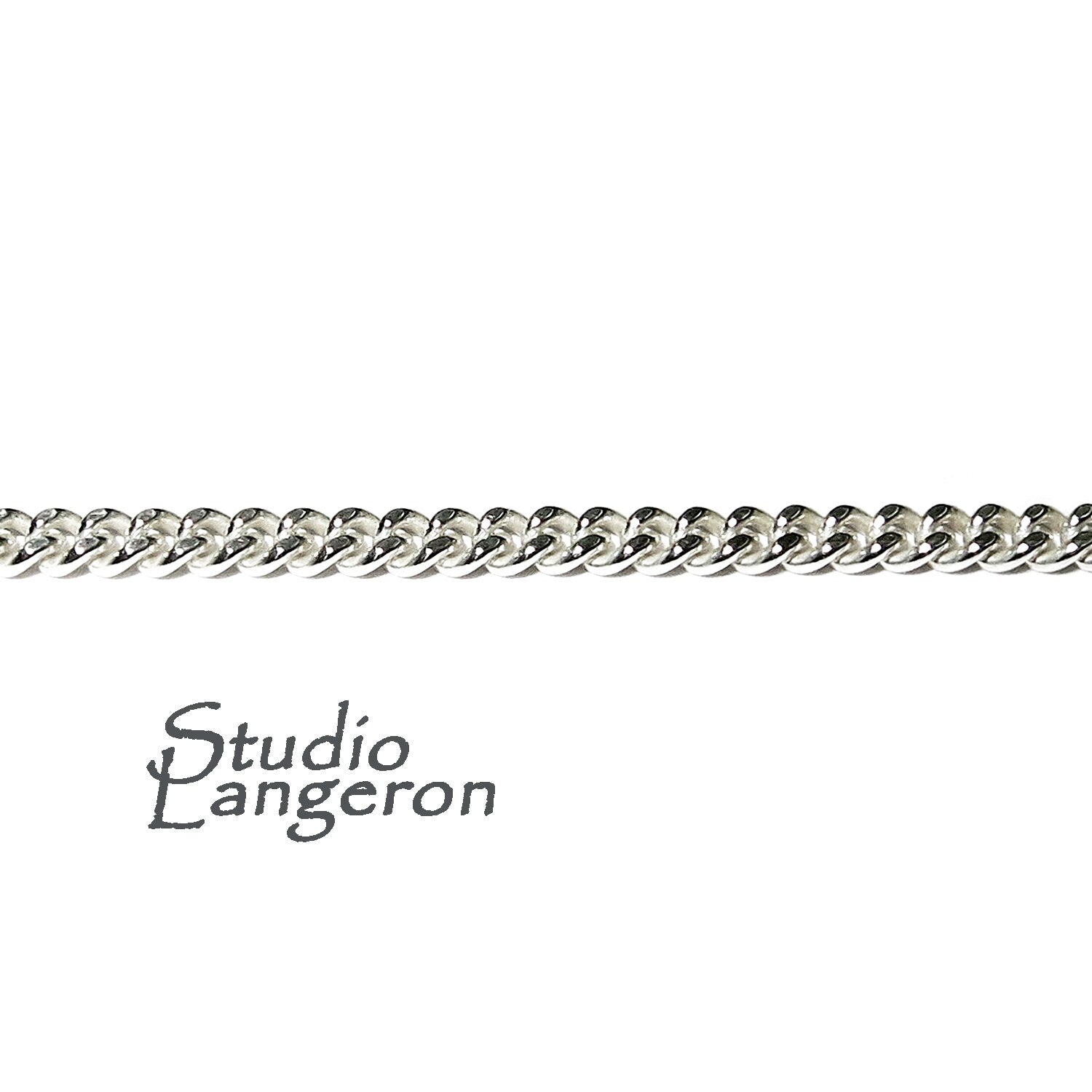 2.0 mm 925 Sterling Silver panzer chain, panzer chain, 925 silver shiny chain, silver chain, Jewelry making - 1 Ft (30 cm)