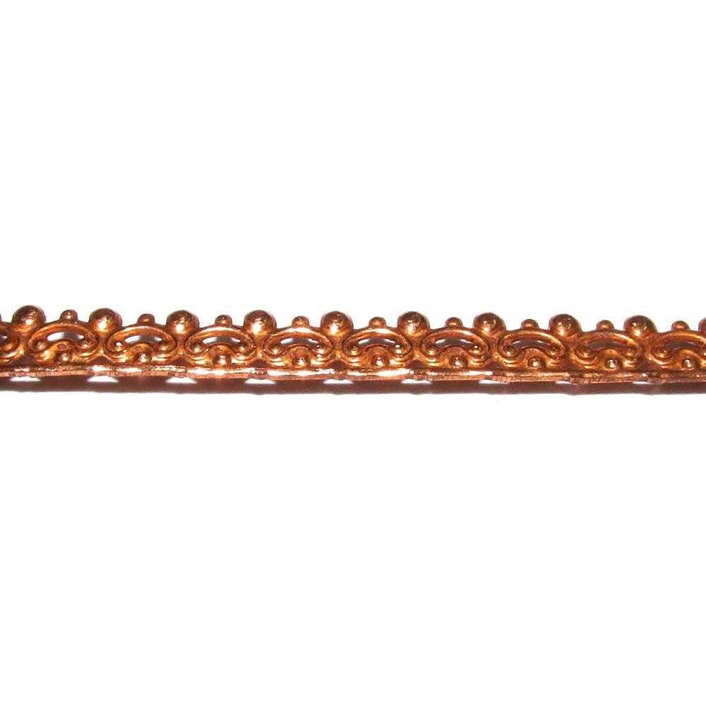 Natural Copper Bezel wire, Gallery wire, Gallery ribbon, Gallery pattern, Natural Copper, Wire, Jewelry making, Setting  - 4 inch (10 cm)