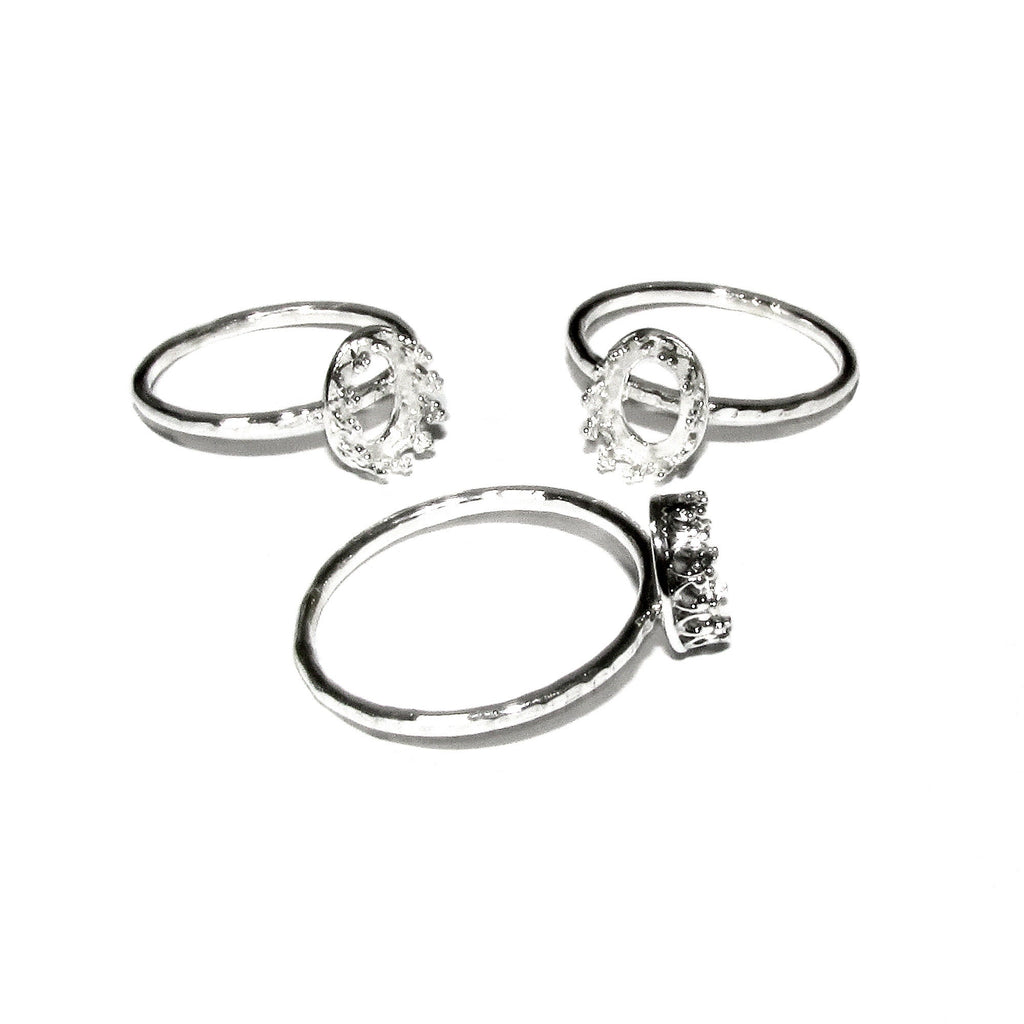 6x8 mm 925 sterling silver blank ring with bezel cup size 5, 6, 7, 8, 9, bezel cup, Setting, blank ring, Jewelry making - 1 piece