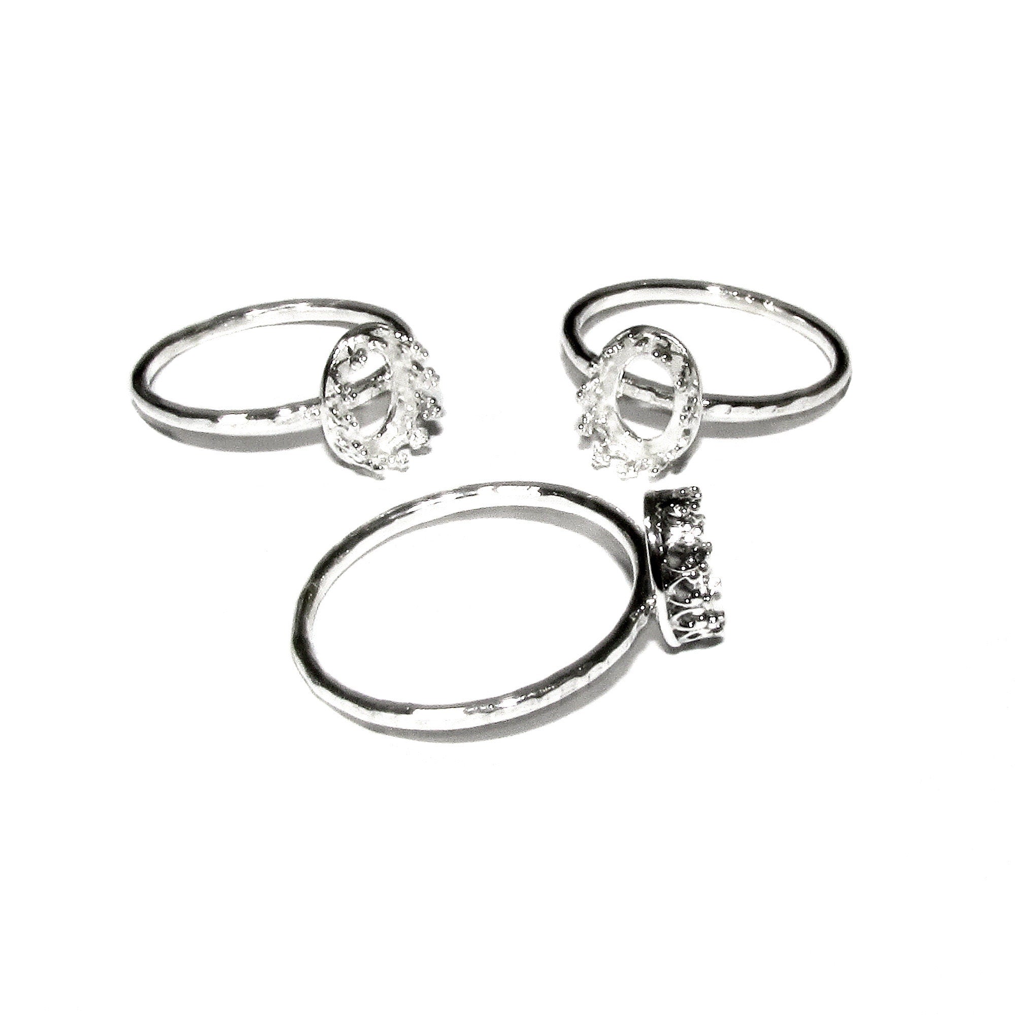 6x8 mm 925 sterling silver blank ring with bezel cup size 5, 6, 7, 8, 9, bezel cup, Setting, blank ring, Jewelry making - 1 piece