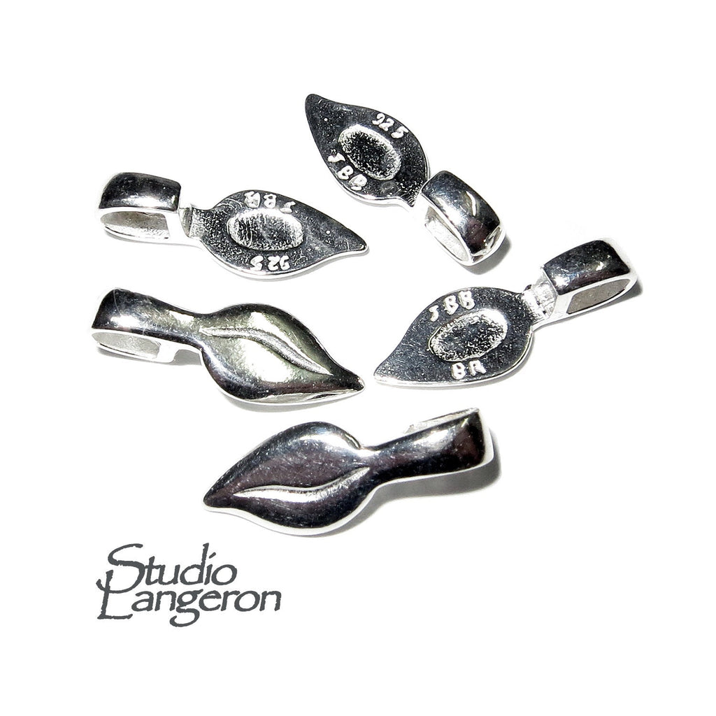 925 Sterling silver small Glue-on Flat Pad Pendant Bails, Silver Bail, Jewelry making, Bail finding, Glue-on bail, Bail - 1 piece