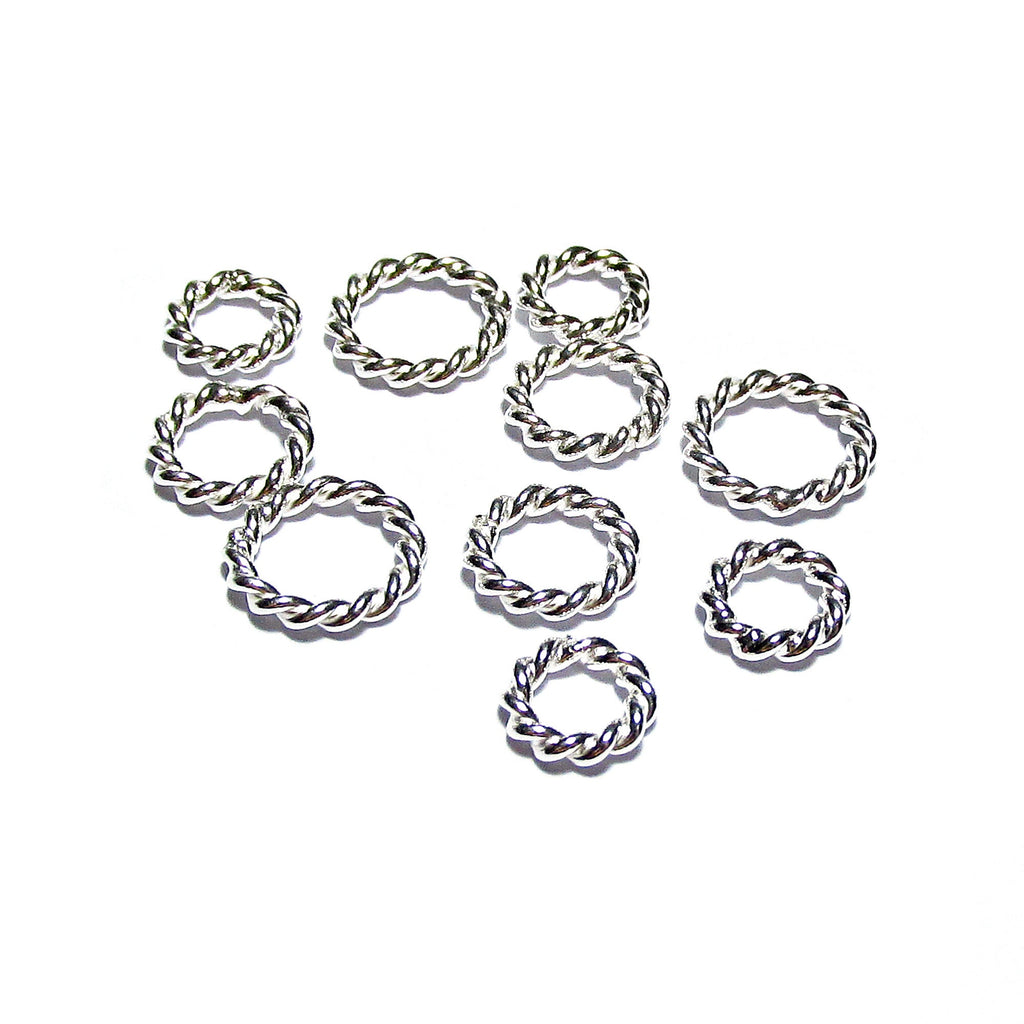 925 Sterling Silver closed Rings twist wire 1.3 mm, Inside Diameter 3.4, 4.4, 5.4 mm, Closed ring, Jewelry making, Rope-Style Ring - 1 piece