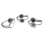 925 sterling silver open blank ring with a two bezel cups for cabochon 6 mm, silver ring, base ring, silver ring, jewelry making - 1 piece
