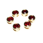 14K yellow gold filled decorative round beads with garnet size 6.2x3.8 mm, Jewelry making, Gold filled beads, garnet - 1 piece
