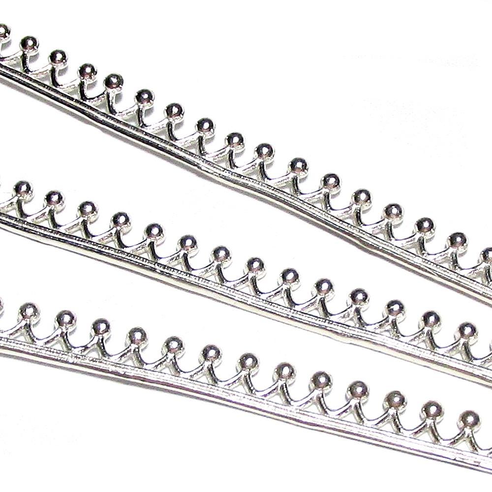 999 Fine silver Casted Bezel wire size 7.0x0.43 cm (2.8 inch), Gallery wire, Setting silver, Gallery pattern, Jewelry making - 1 piece