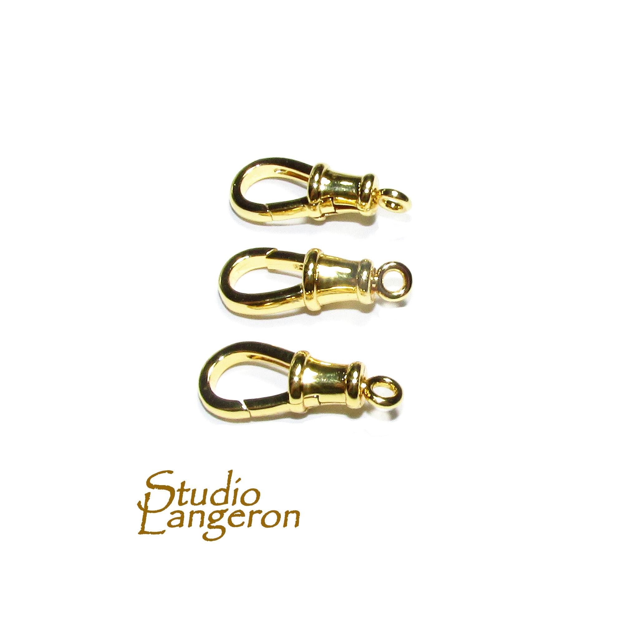 1 piece - 14K Yellow gold filled Albert swivel clasp 17mm with closed ring, Gold filled clasp, Albert clasp, Jewelry making