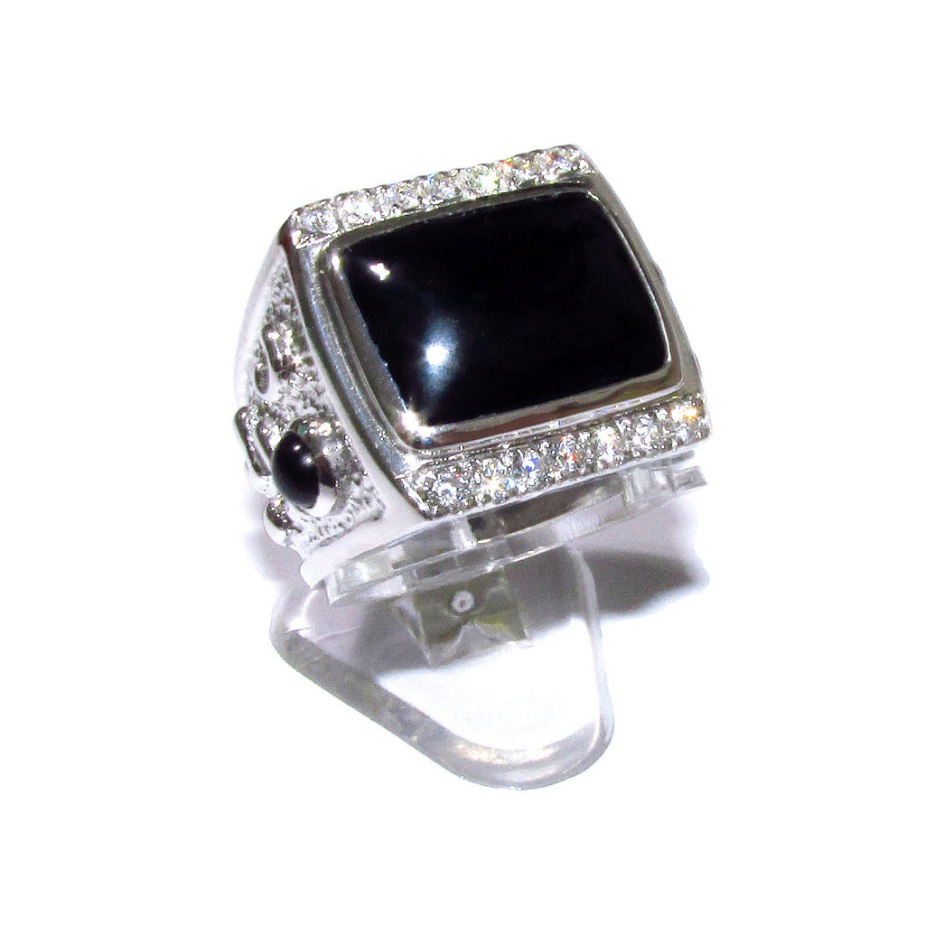 Black onyx man ring 925 sterling silver size 8 1/2, Handmade ring, single copy, sterling silver, natural onyx, man ring, black gemstone