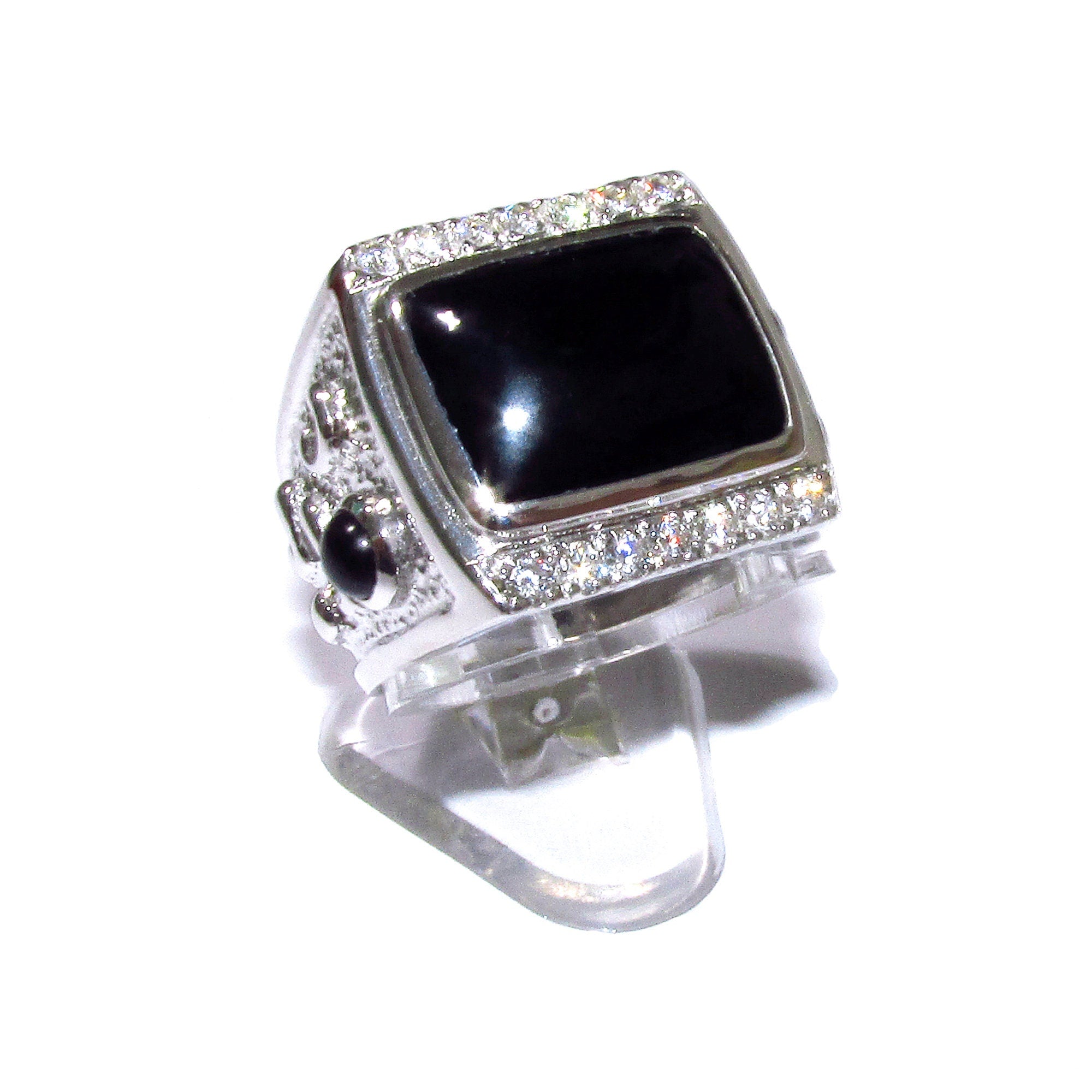 Black onyx man ring 925 sterling silver size 8 1/2, Handmade ring, single copy, sterling silver, natural onyx, man ring, black gemstone