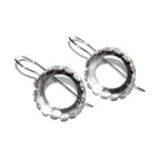 18 mm 925 sterling silver blank earrings with bezel cup, Jewelry making, Setting, bezel cup, base earrings, 925 silver - 1 pair (2 pieces)