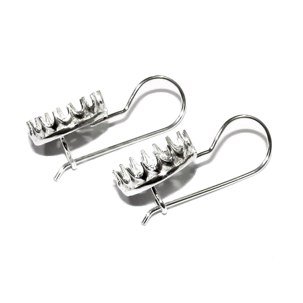 925 sterling silver blank earrings with bezel cup size 10 - 18mm, model 2277, Jewelry making, Setting, base earrings - 1 pair (2 pieсes)