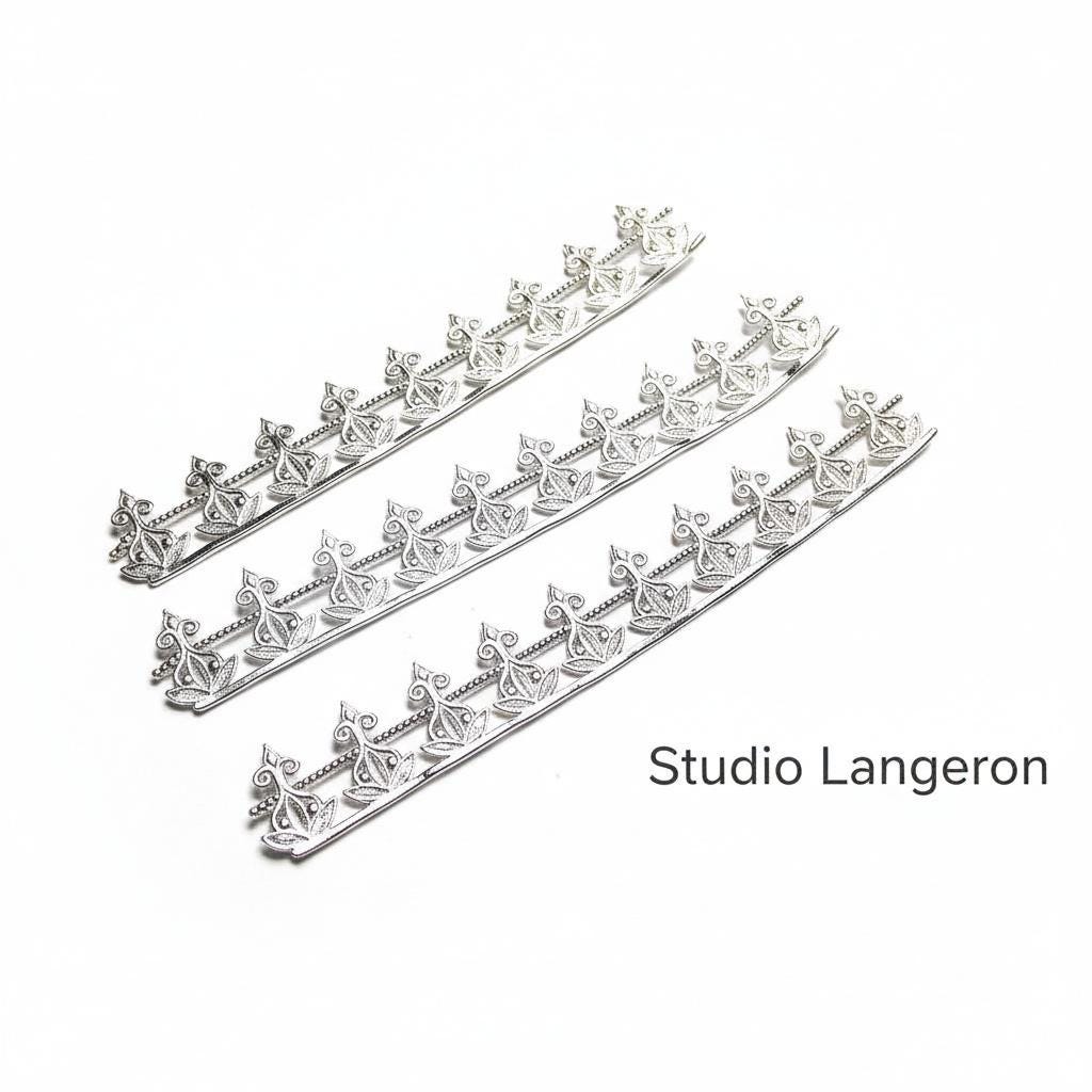 999 Fine silver Casted Bezel wire size 7.5x1.1 cm (2.9 inch), Gallery wire, Setting silver, Gallery pattern, Jewelry making - 1 piece