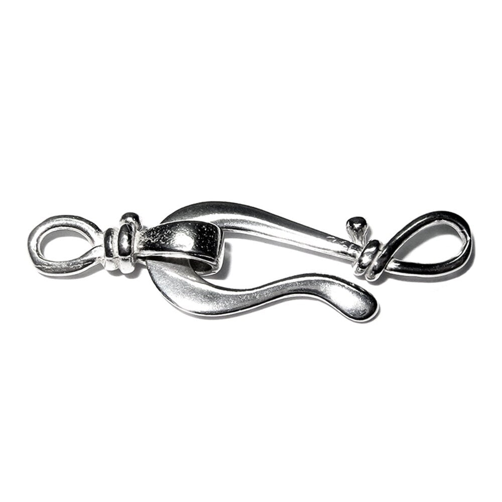 925 Sterling Silver Hook Eye Large Clasp, Silver clasp, Jewelry making, Hook eye clasp, Clasps, Sterling silver, 925 Silver clasp - 1 piece