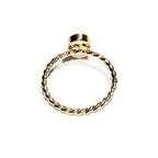 14K Yellow gold filled twisted blank ring with bezel cup 6x8mm size 4 - 11, Base ring, Bezel cup, Jewelry making, Setting - 1 piece