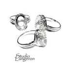 10x14 mm 925 sterling silver blank ring with bezel cup size 5, 6, 7, 8, silver ring, bezel cup, silver, base ring, Jewelry making - 1 piece